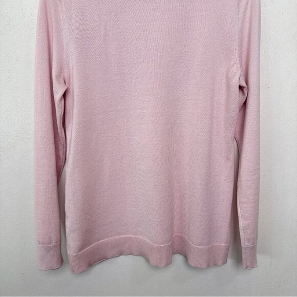 Calvin Klein Womens Medium Button Shoulder Pink Mock Neck Sweater - Picture 14 of 15
